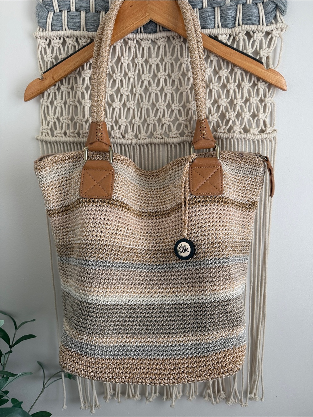 The Sak Striped Woven Tote Bag